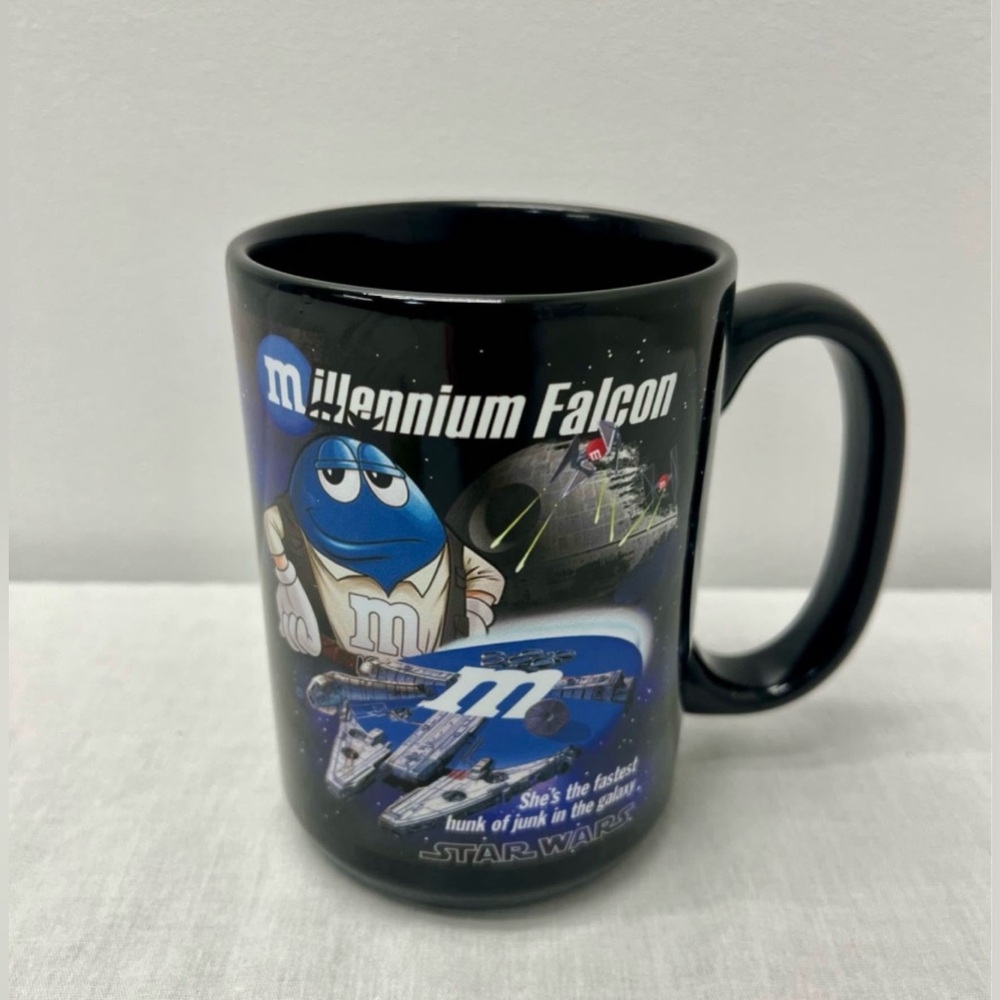 Rare Blue M&M Millennium Falcon Ceramic Mug Star Wars